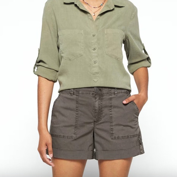 SANCTUARY Shorts Size 33 NEW Washed Black Gray Squad Short Pockets - Picture 1 of 7